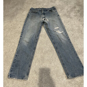 Thrashed Carhartt Jeans Mens 36 x 34 Bluen Medium Wash Denim Y2K Normcore Grunge